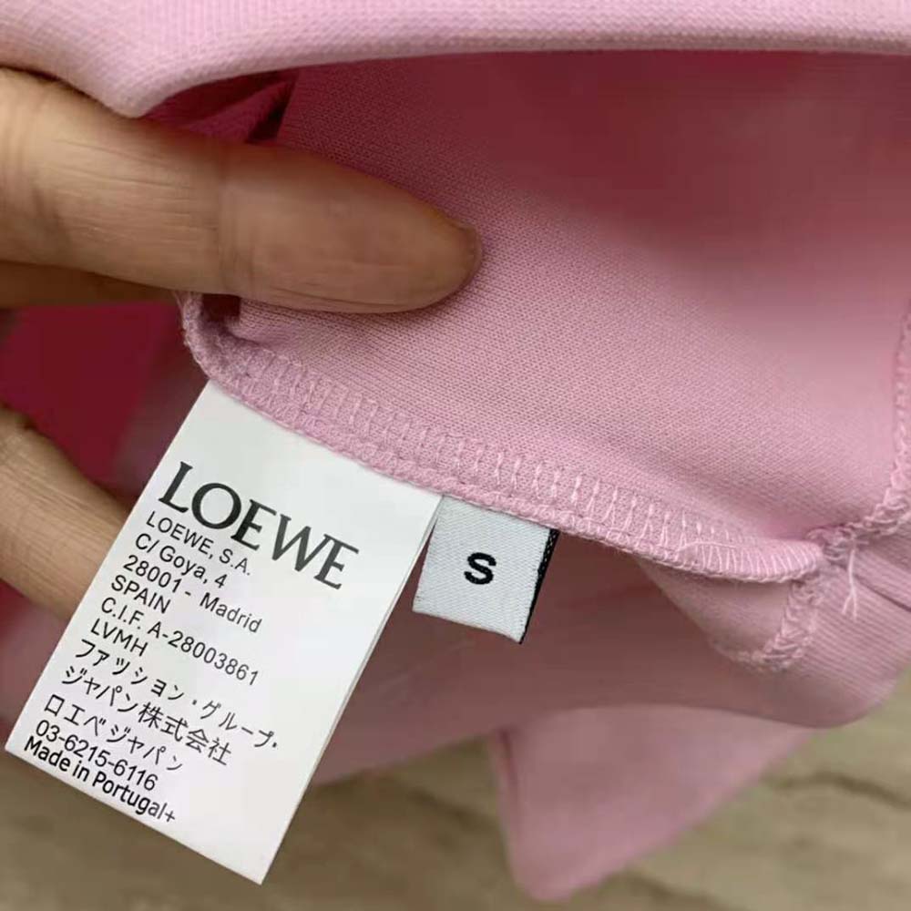 Loewe Women Cropped T-shirt in Cotton-Pink - image 9