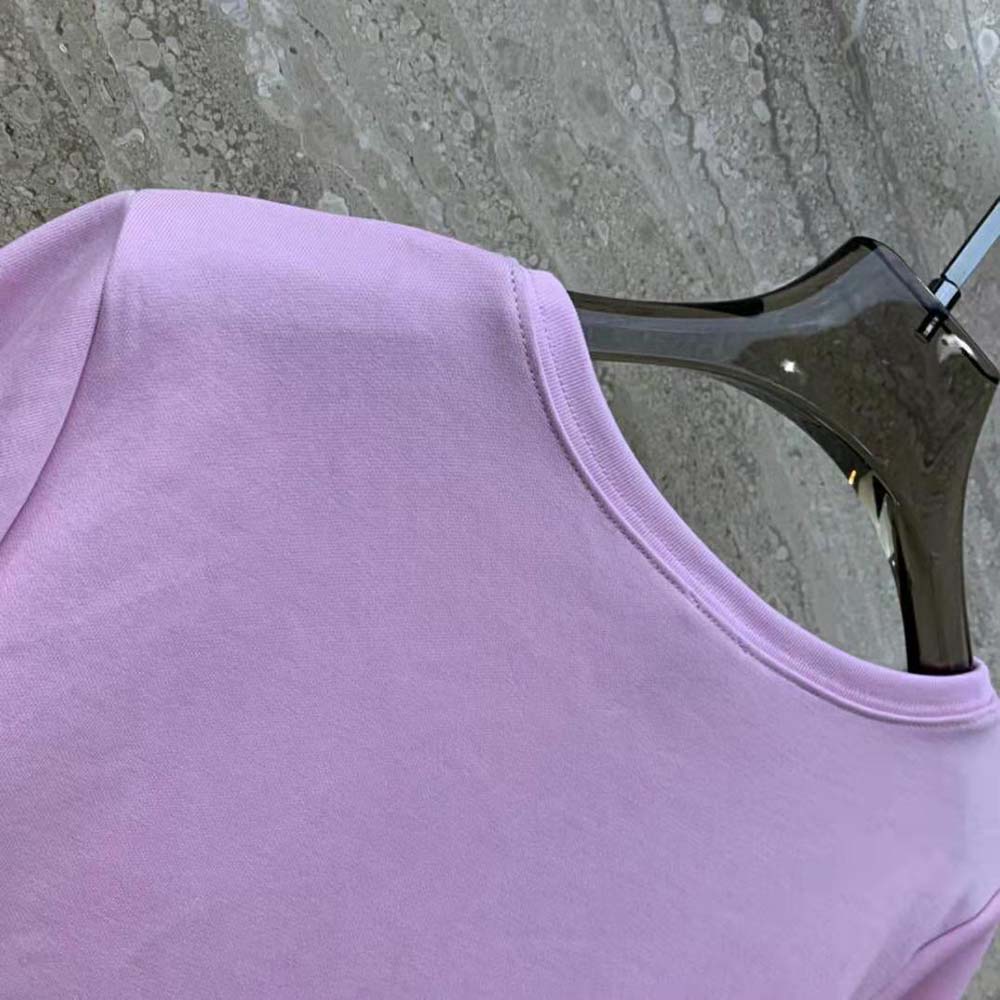Loewe Women Cropped T-shirt in Cotton-Pink - image 8