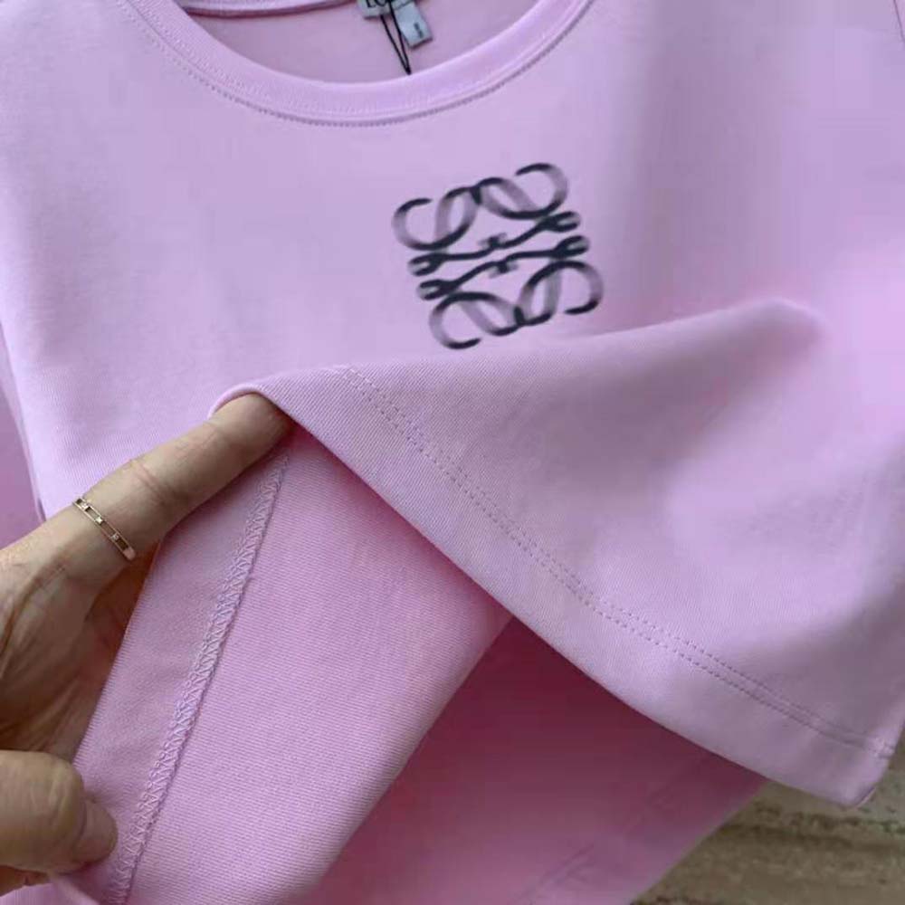 Loewe Women Cropped T-shirt in Cotton-Pink - image 6