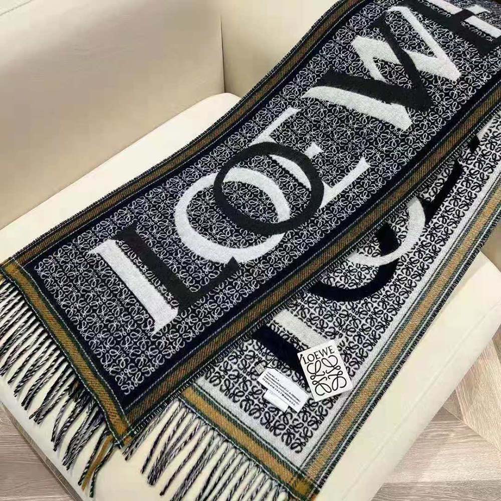 Side angle showing texture of Loewe Unisex LOEWE Love Scarf fabric