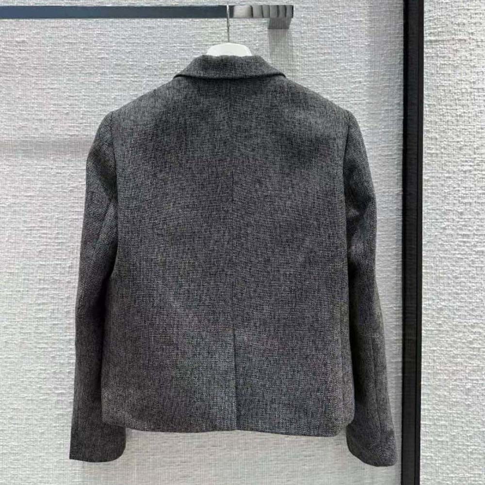 Side profile showing silhouette of Loewe Women Tailored Jacket in Wool