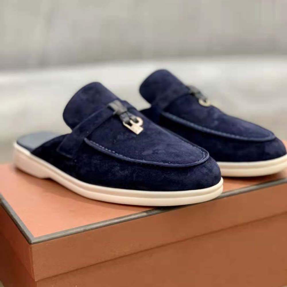 Loro Piana Unisex Babouche Charms Walk Loafers-Navy - image 8