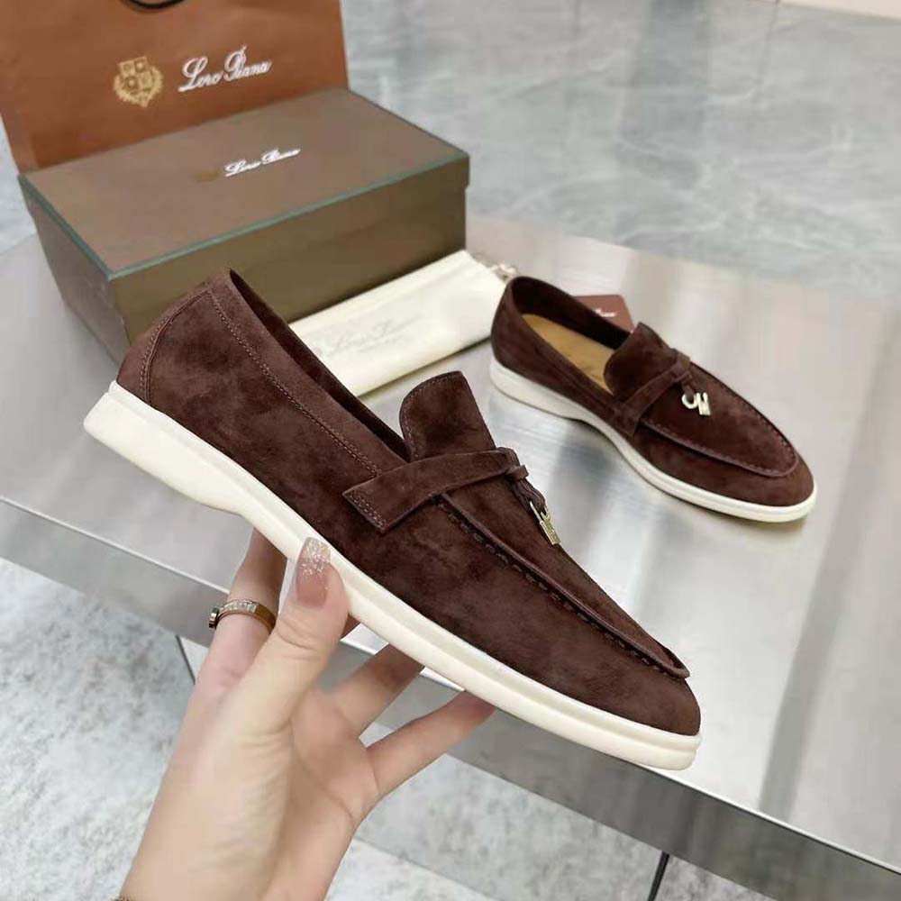 Loro Piana Unisex Summer Charms Walk Loafers-Brown - image 4