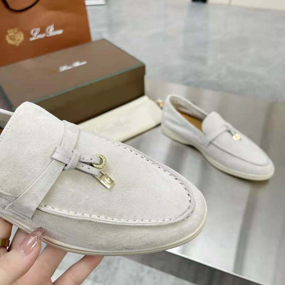 Loro Piana Unisex Summer Charms Walk Loafers-White - image 7