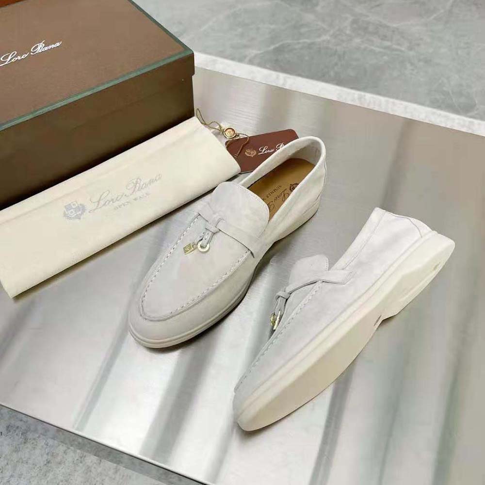 Loro Piana Unisex Summer Charms Walk Loafers-White - image 5