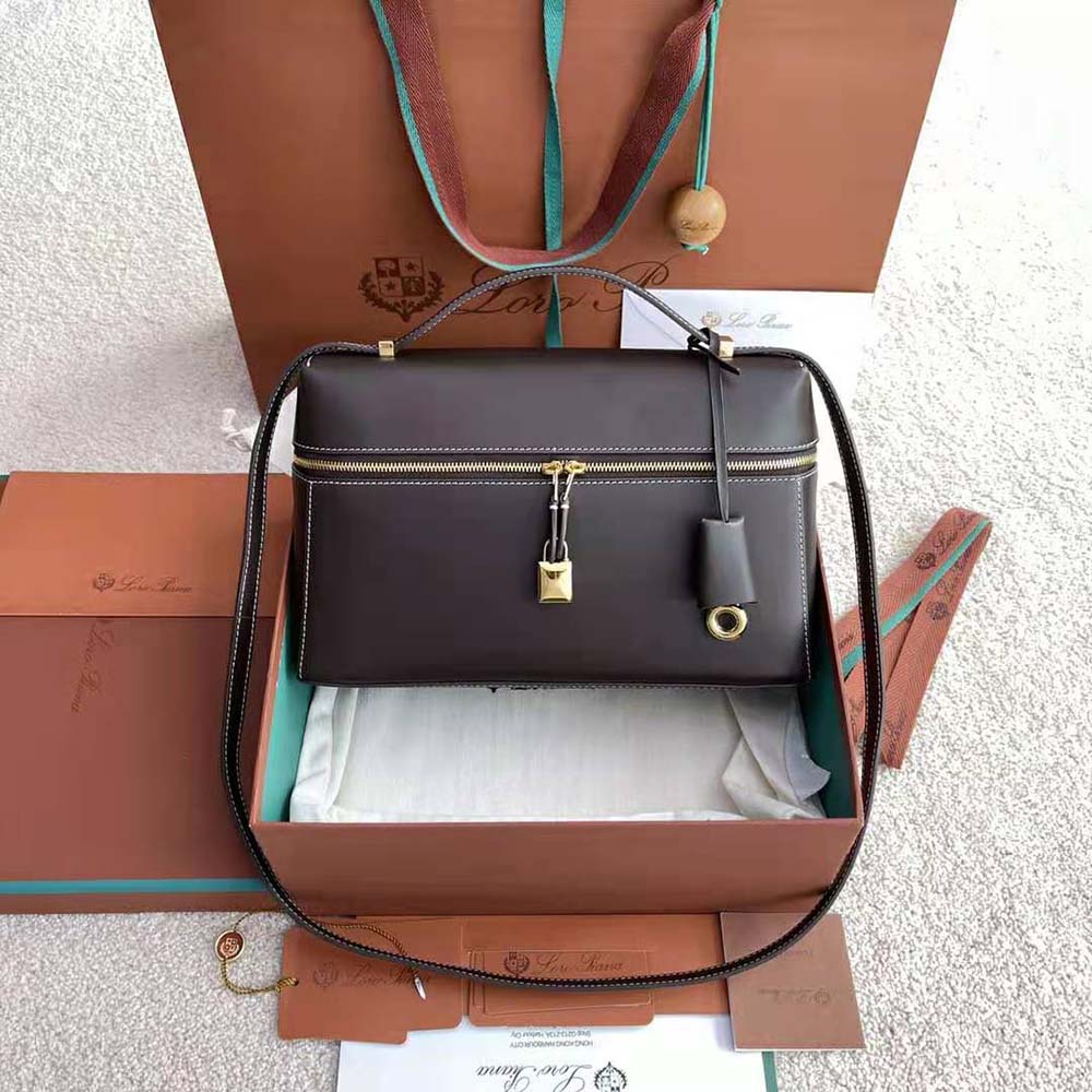 Close-up of gold-tone hardware on Loro Piana Women Extra Bag
