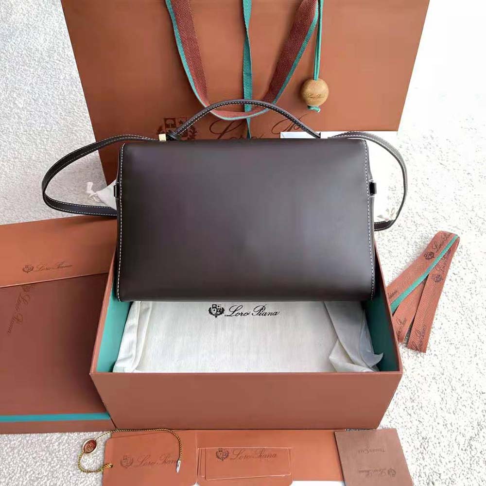 Loro Piana Women Extra Bag in Calfskin Leather-Chocolate - image 4
