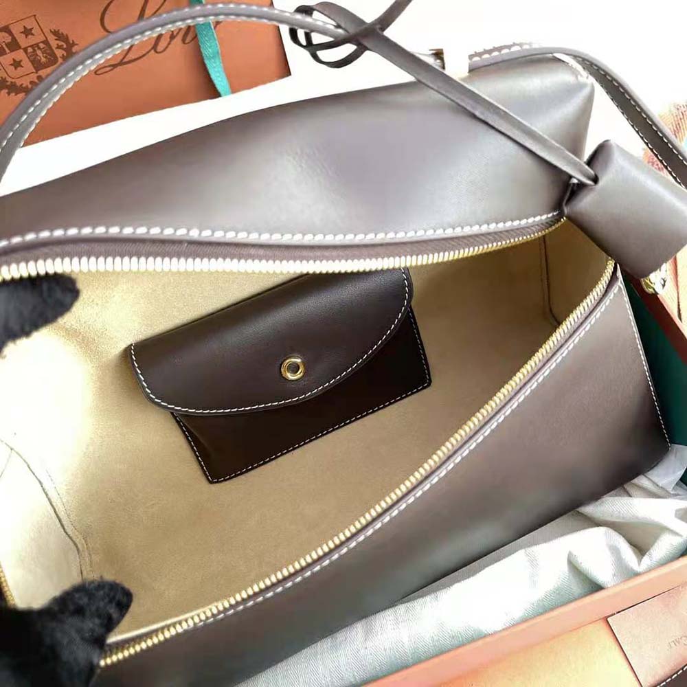 Loro Piana Women Extra Bag in Calfskin Leather-Chocolate - image 10