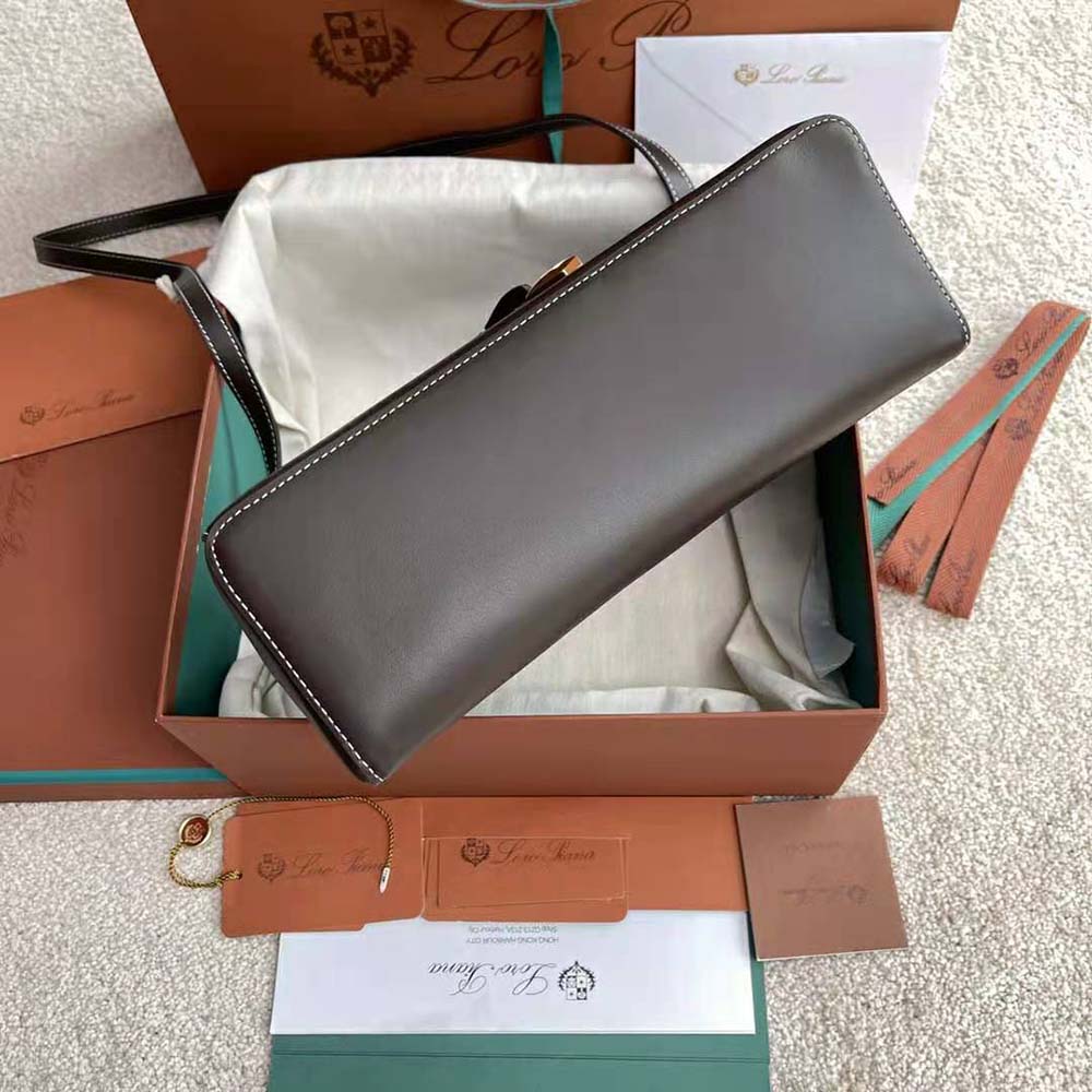Loro Piana Women Extra Bag in Calfskin Leather-Chocolate - image 8
