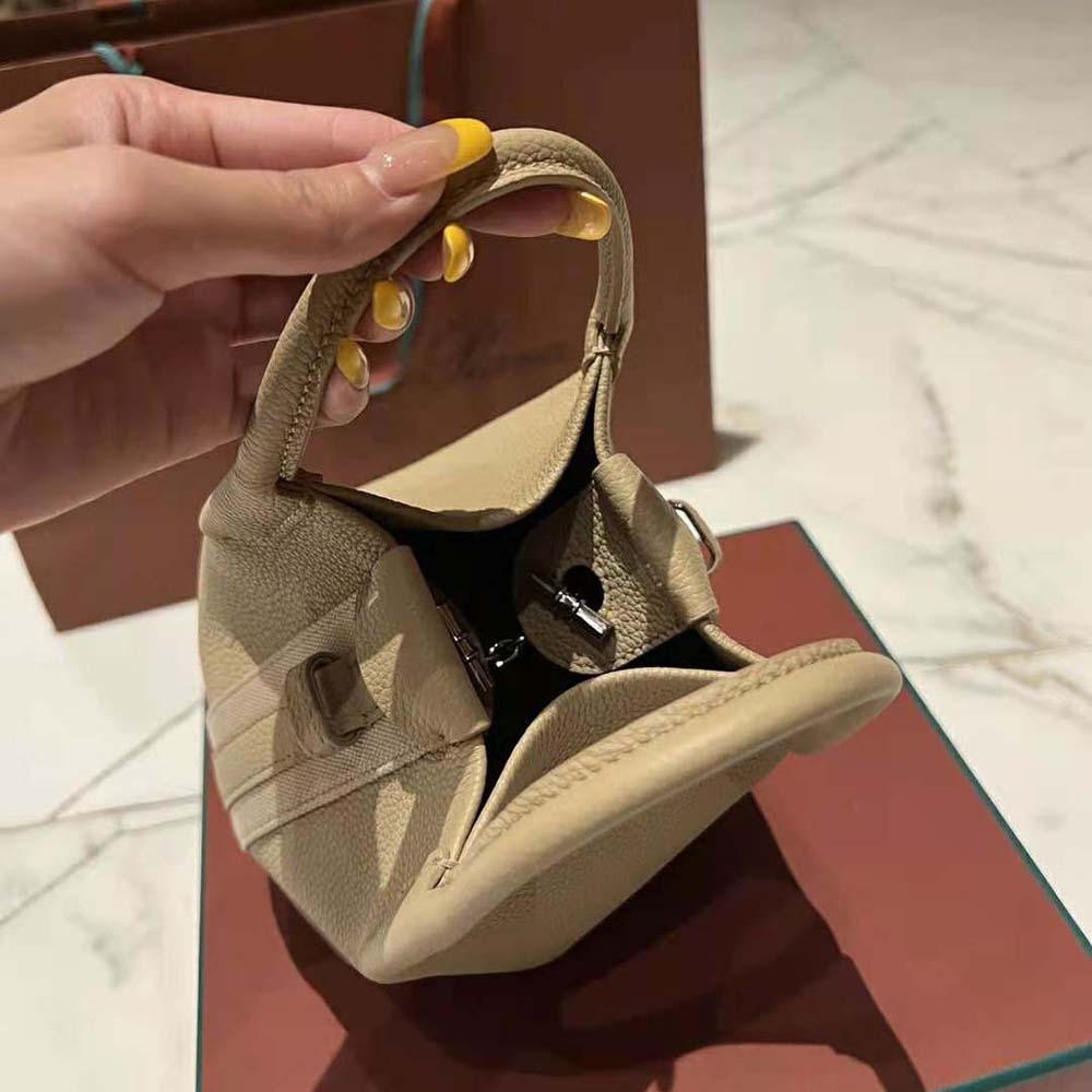Loro Piana Women Micro Bale Bag in Calfskin Leather-Beige - image 8