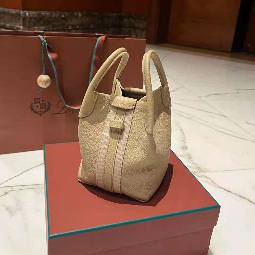 Loro Piana Women Micro Bale Bag in Calfskin Leather-Beige - image 4