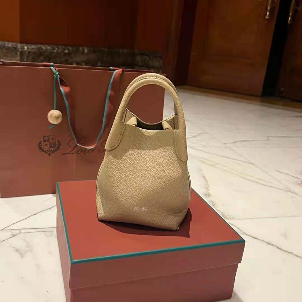 Side view showing slim profile of Loro Piana Women Micro Bale Bag