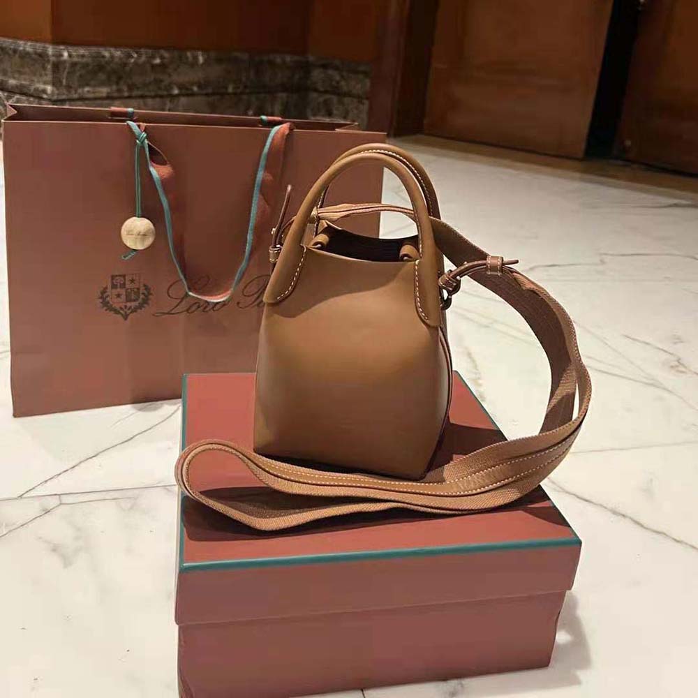 Loro Piana Women Micro Bale Bag in Calfskin Leather-Brown - image 4