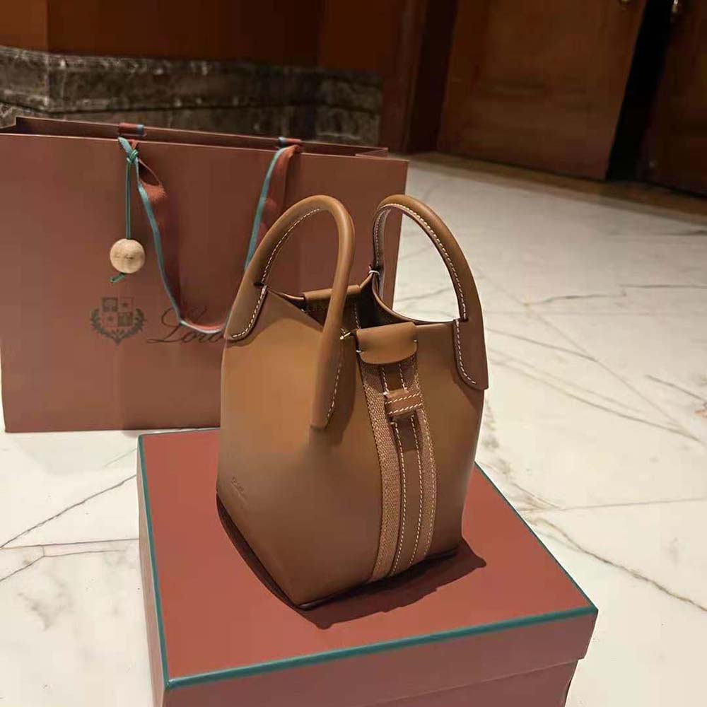 Loro Piana Women Micro Bale Bag in Calfskin Leather-Brown - image 5