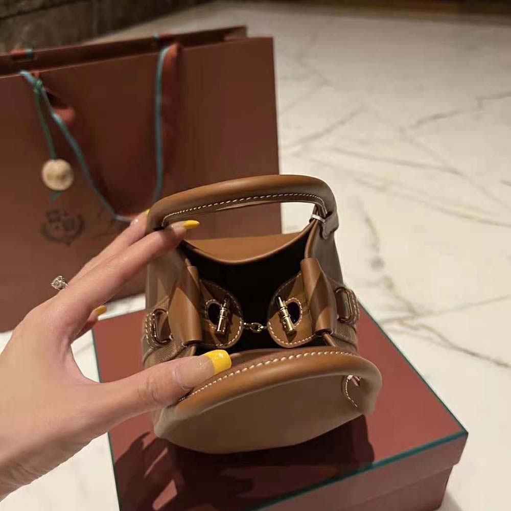 Loro Piana Women Micro Bale Bag in Calfskin Leather-Brown - image 7