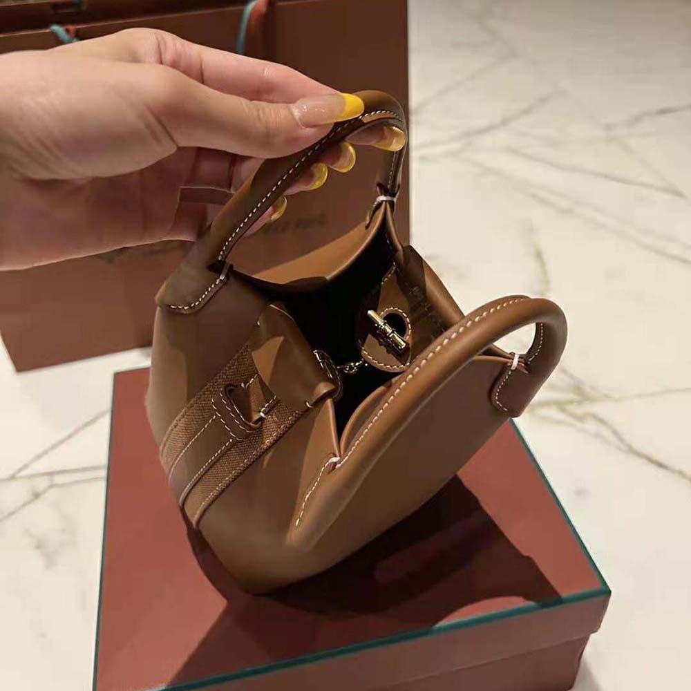 Loro Piana Women Micro Bale Bag in Calfskin Leather-Brown - image 8