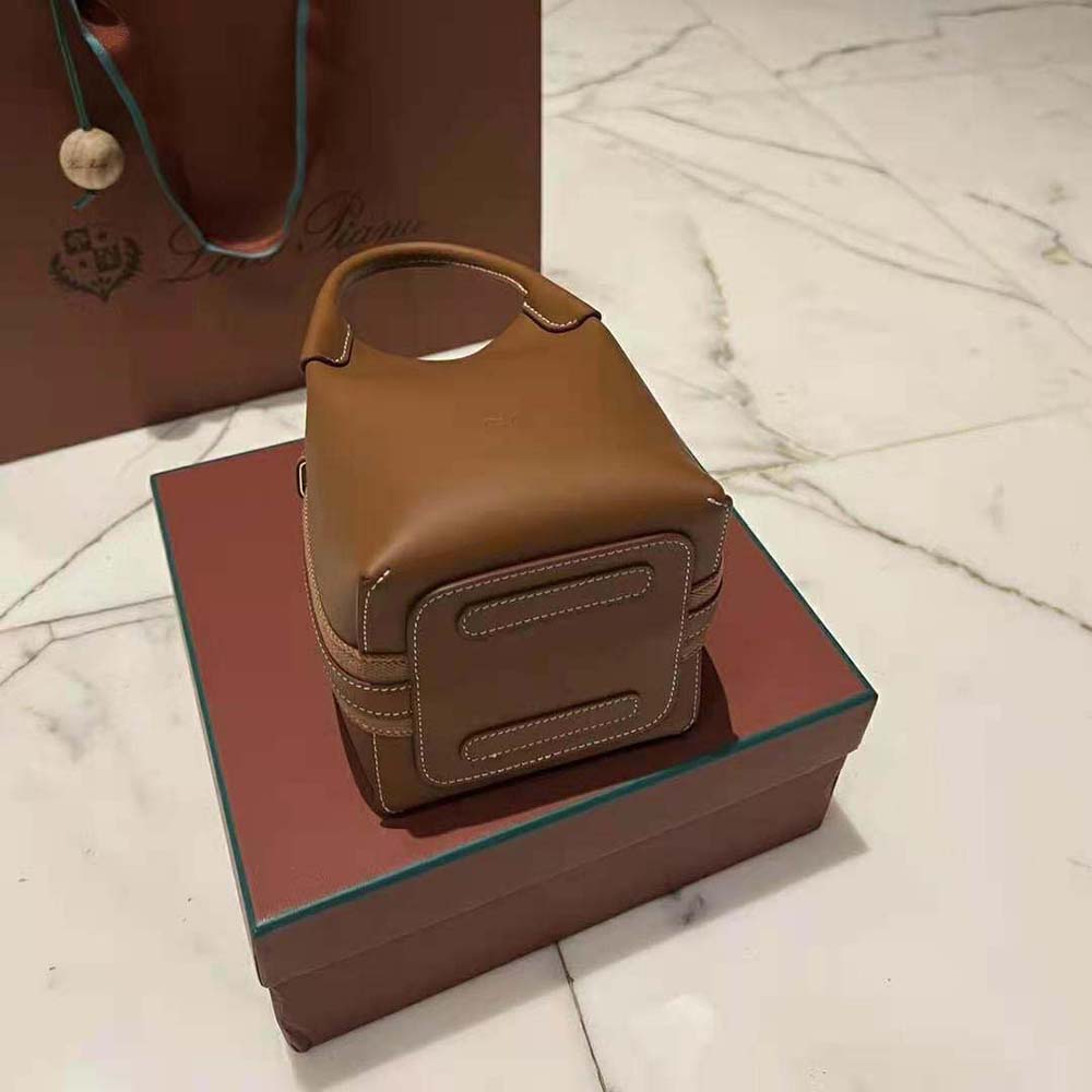 Loro Piana Women Micro Bale Bag in Calfskin Leather-Brown - image 6