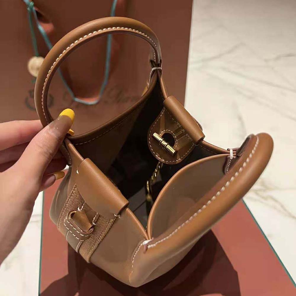 Loro Piana Women Micro Bale Bag in Calfskin Leather-Brown - image 9
