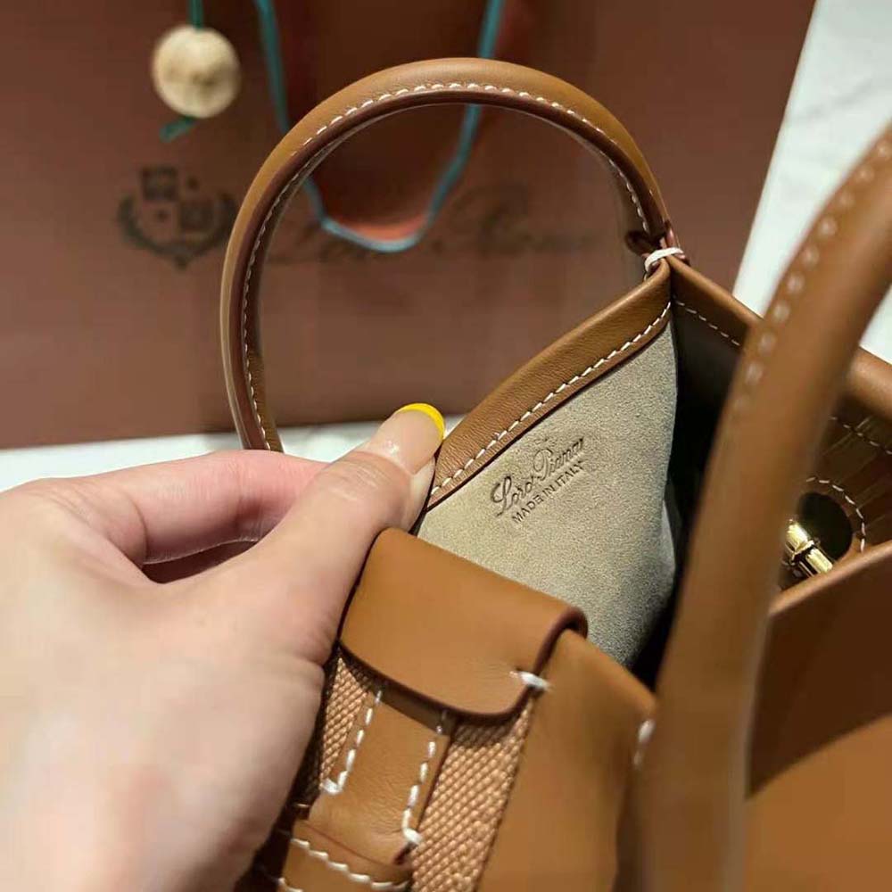 Loro Piana Women Micro Bale Bag in Calfskin Leather-Brown - image 10