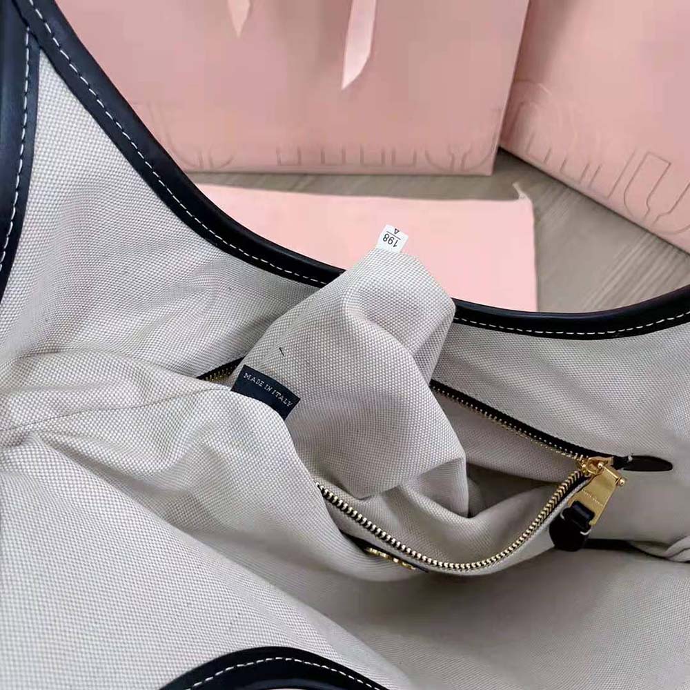 Miu Miu Women IVY Leather Bag with Leather Lettering Logo-Black - image 10