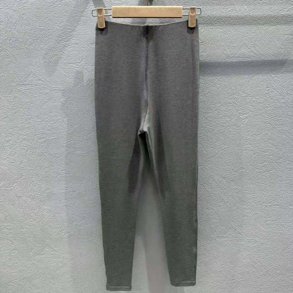 Side profile highlighting silk jersey texture on Miu Miu Women Pants