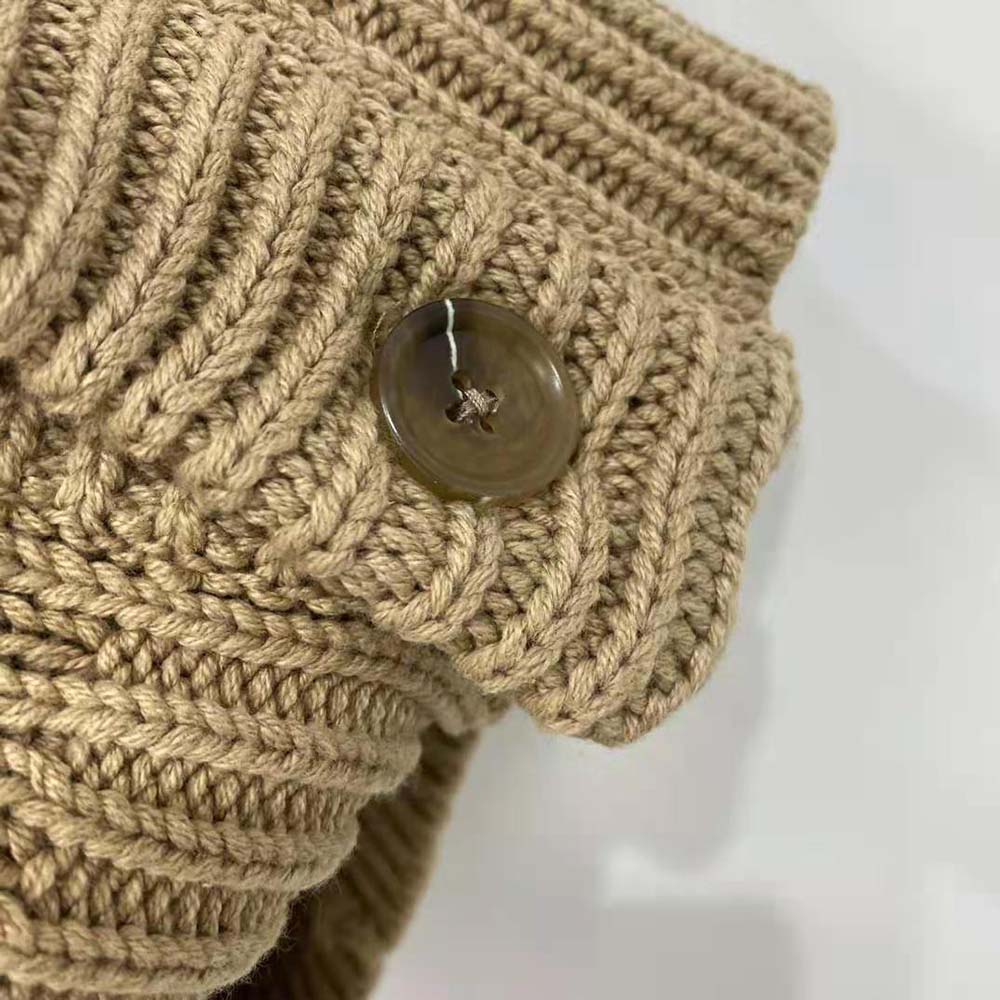 Prada Women Camel Hair Cardigan with Knit Triangle Logo - image 9