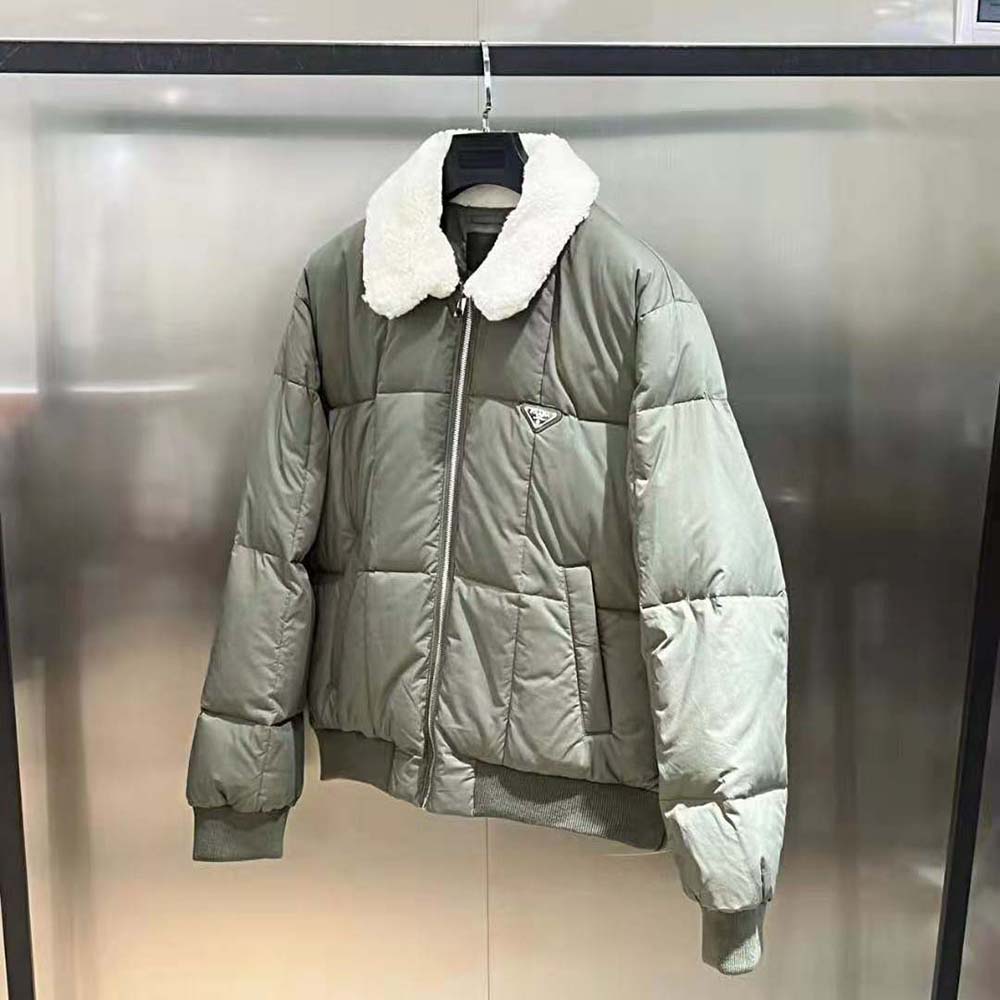 Prada Men Cropped Technical Cotton Down Jacket - image 4