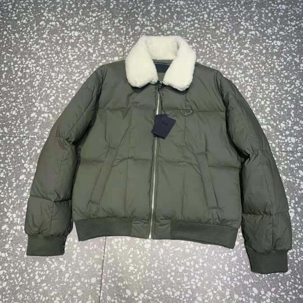 Prada Men Cropped Technical Cotton Down Jacket - image 5