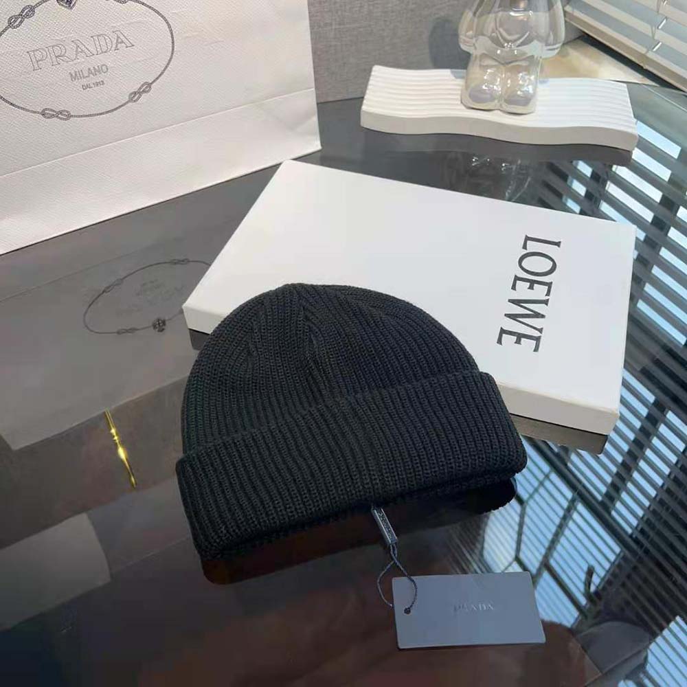 Prada Unisex Wool and Cashmere Beanie-Black - image 6