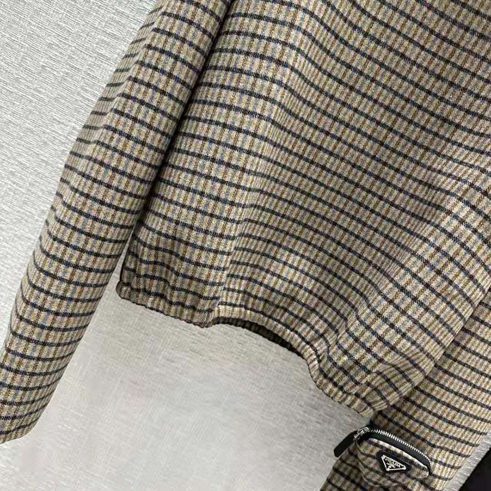 Prada Women Cashgora Check Top with Triangle logo - image 7