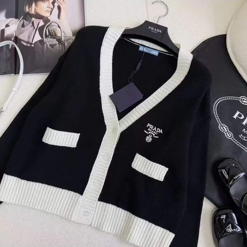 Prada Women Cashmere and Silk Cardigan-Black - image 4