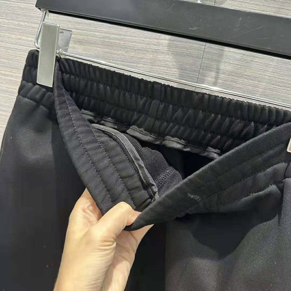 Prada Women Cotton Fleece Joggers with Feather Trim-Black - image 10