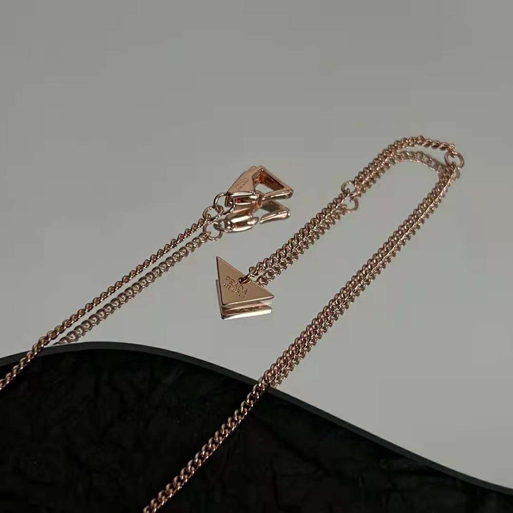 Prada Women Eternal Gold Cut-out Pendant Necklace in Yellow Gold with Diamonds - image 7