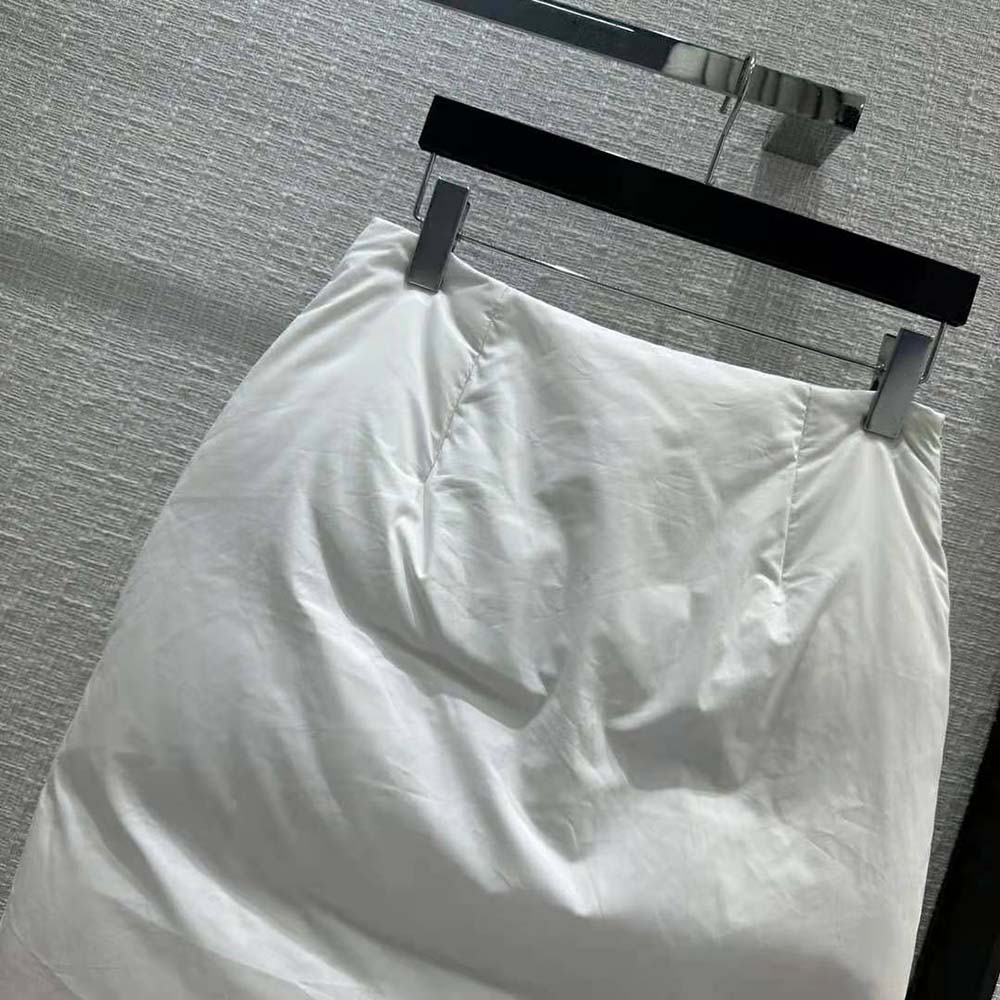 Prada Women Padded Cotton Pencil Skirt with Triangle Logo - image 5