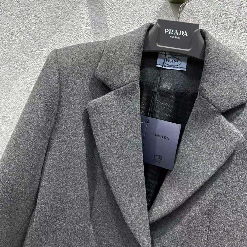 Prada Women Single-breasted Velour Coat - image 6