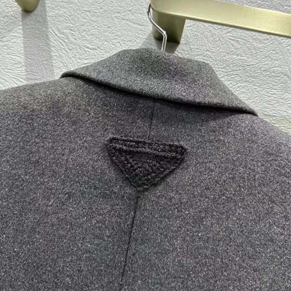 Prada Women Single-breasted Velour Coat - image 8