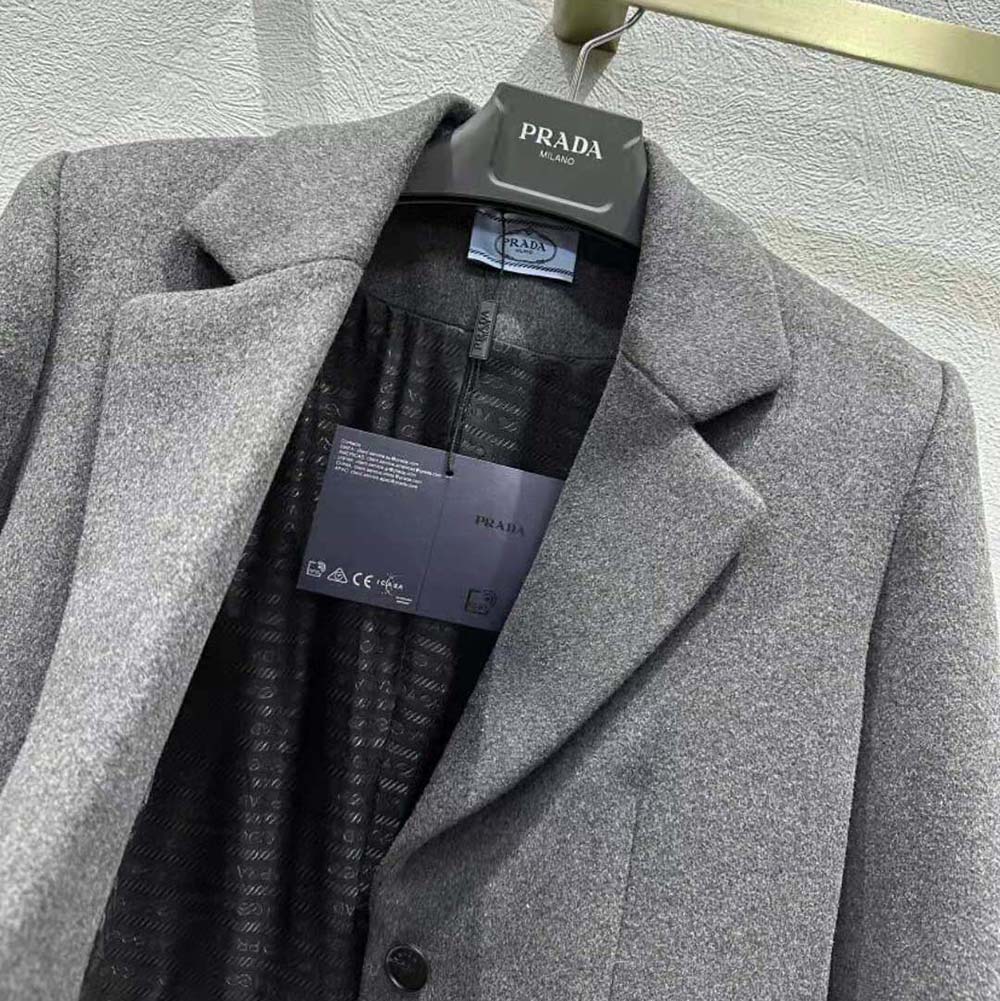 Prada Women Single-breasted Velour Coat - image 7