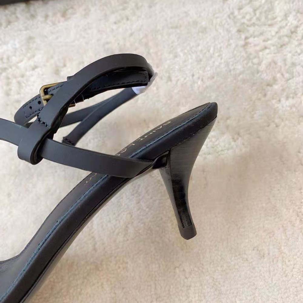 Saint Laurent YSL Women Cassandra Sandals in Smooth Leather-Black - image 9
