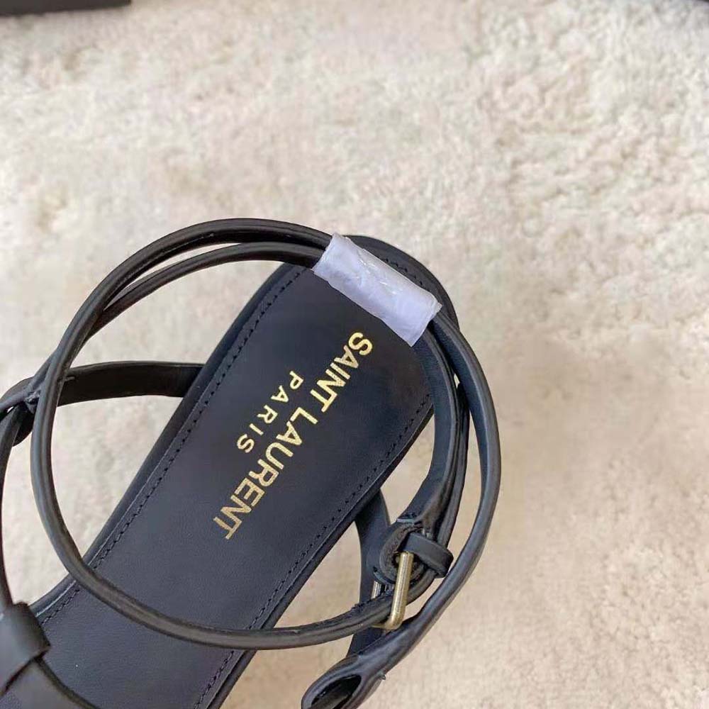Saint Laurent YSL Women Cassandra Sandals in Smooth Leather-Black - image 7
