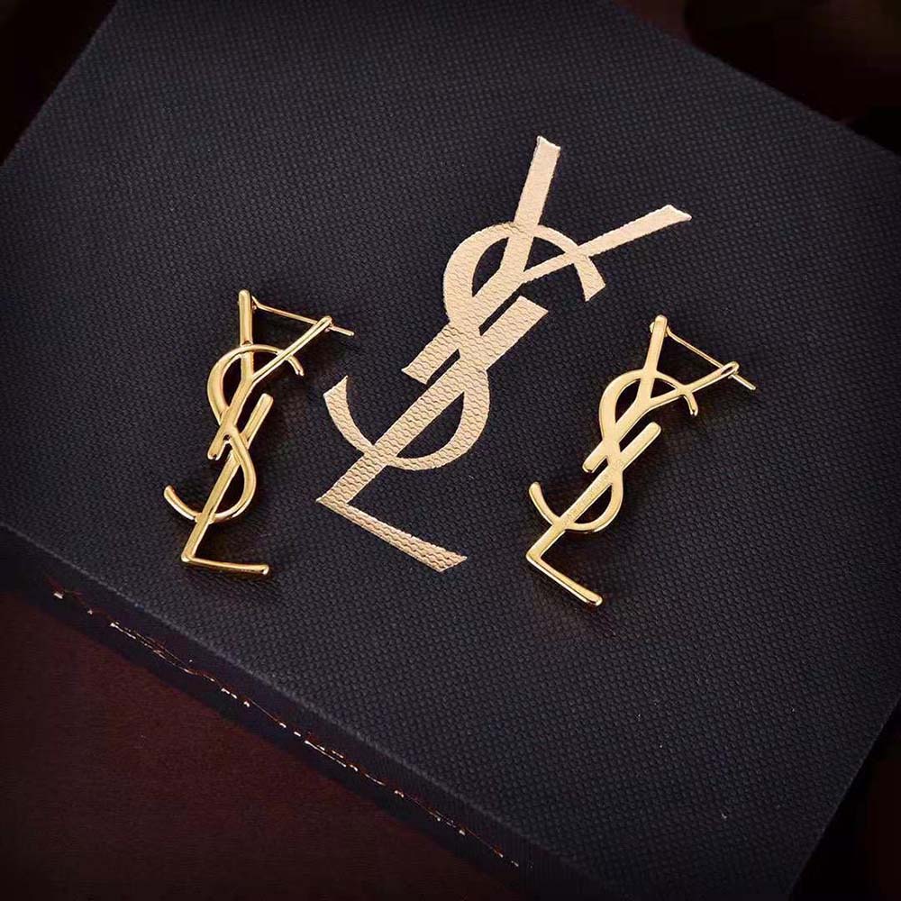 Saint Laurent YSL Women Cassandre Single Earring showcasing post closure and design