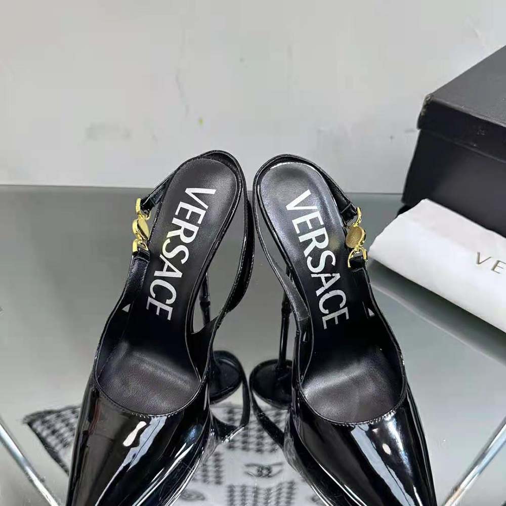 Versace Women Medusa ’95 Slingback Pumps-Black - image 9