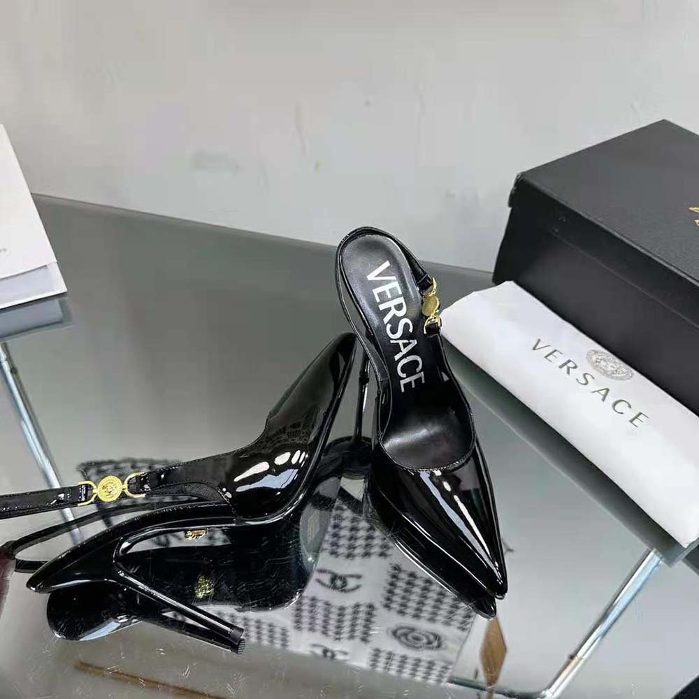 Versace Women Medusa ’95 Slingback Pumps-Black - image 8