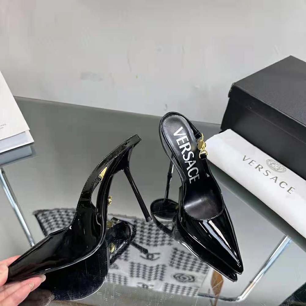 Versace Women Medusa ’95 Slingback Pumps-Black - image 7