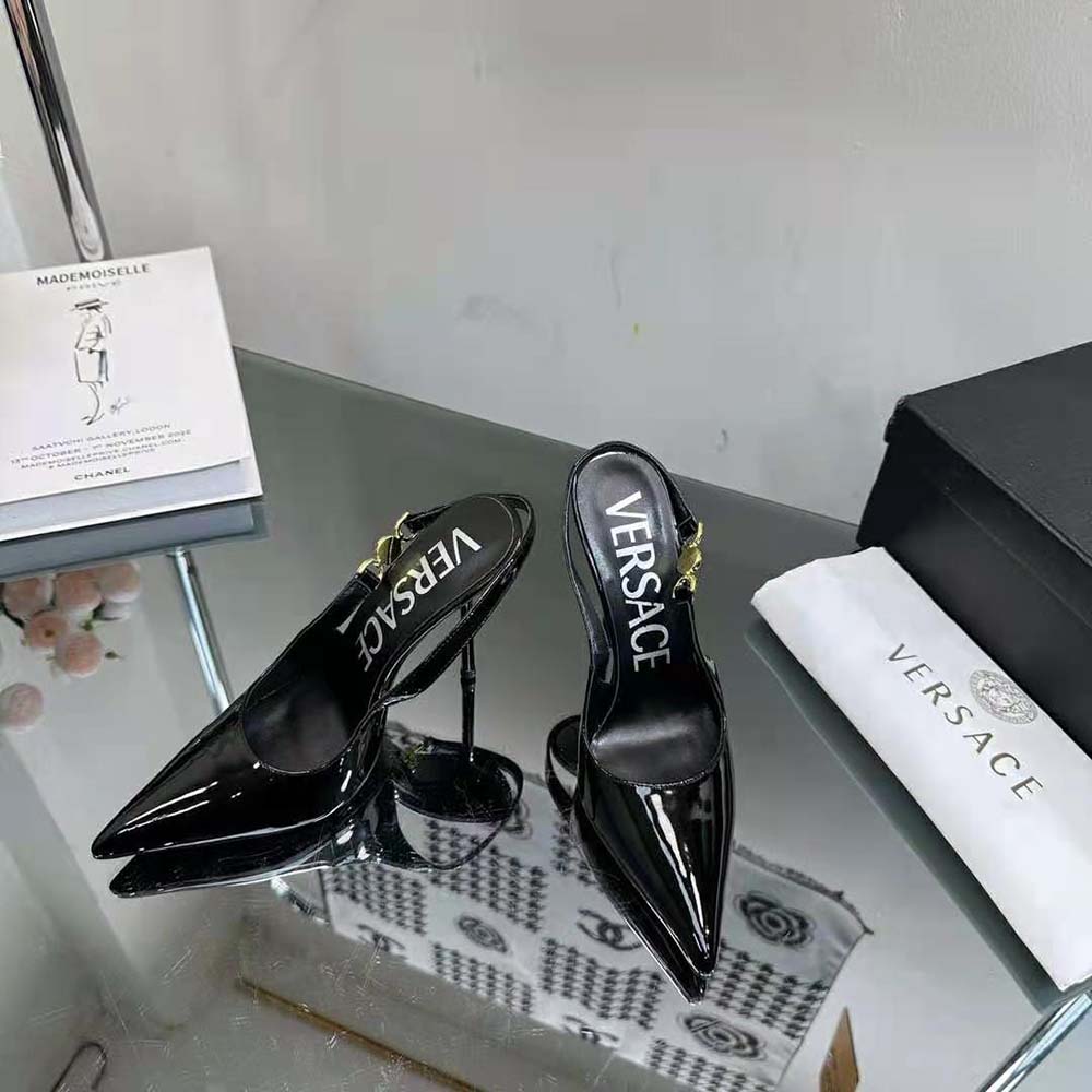 Versace Women Medusa ’95 Slingback Pumps-Black - image 4