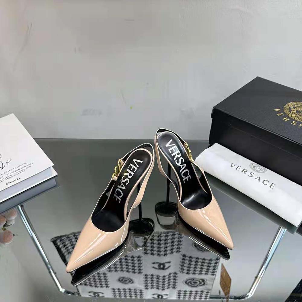 Versace Women Medusa ’95 Slingback Pumps-Pink - image 4