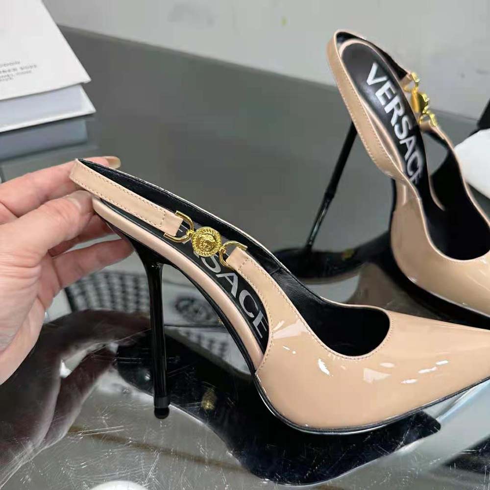 Versace Women Medusa ’95 Slingback Pumps-Pink - image 10