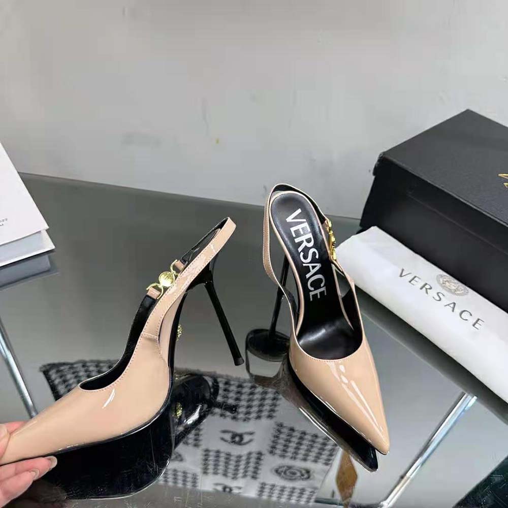 Versace Women Medusa ’95 Slingback Pumps-Pink - image 7