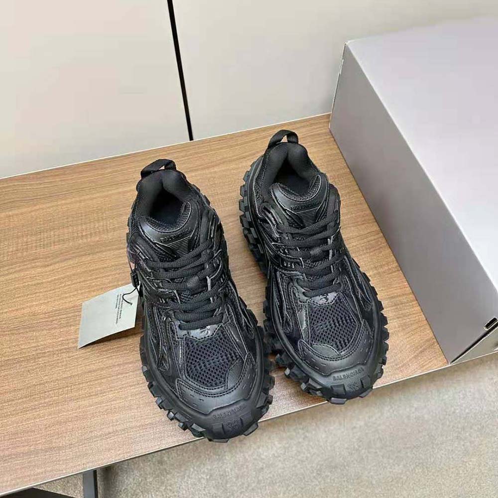 Close-up view of mesh and nylon texture on Balenciaga Unisex Bouncer Sneaker