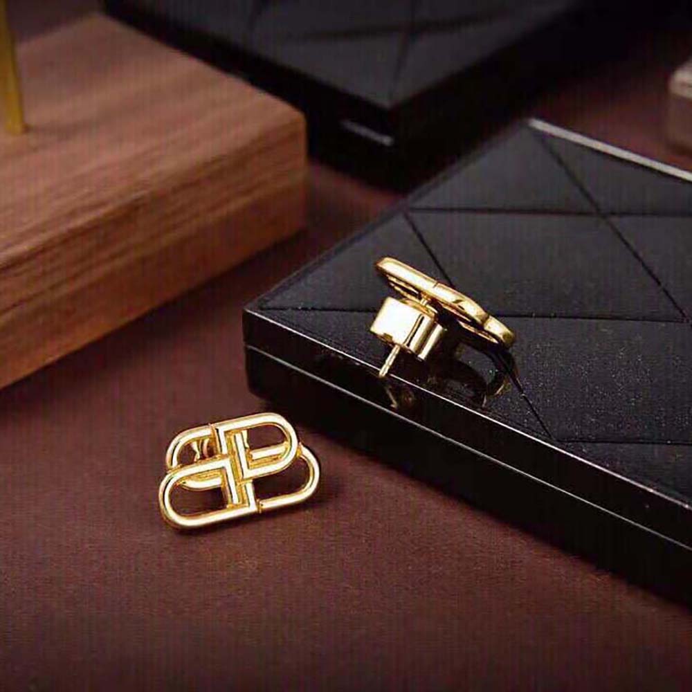 Balenciaga Women BB S Stud Earrings in Gold Brass - image 8