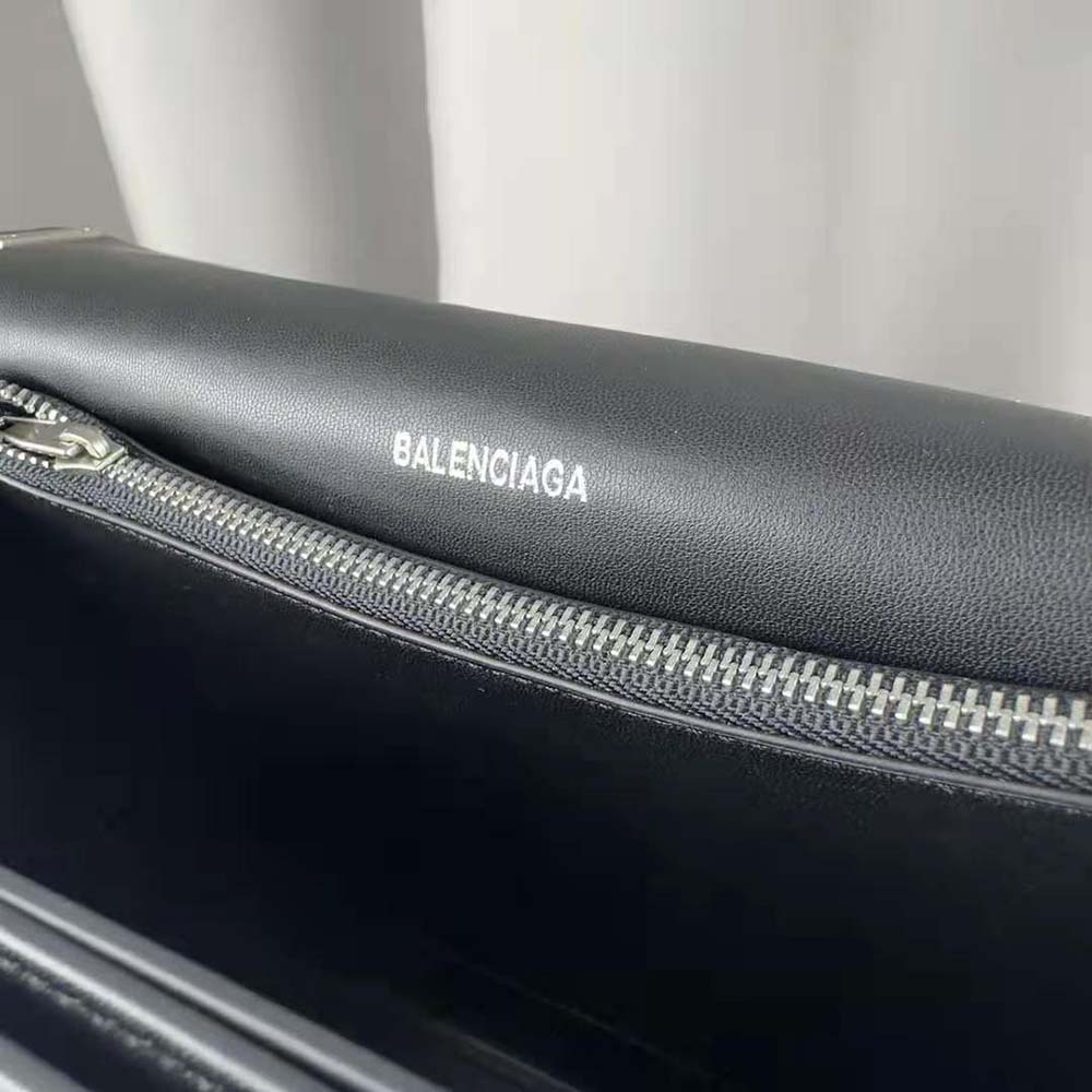 Balenciaga Women Crush Medium Sling Bag in Black Paper Calfskin - image 9